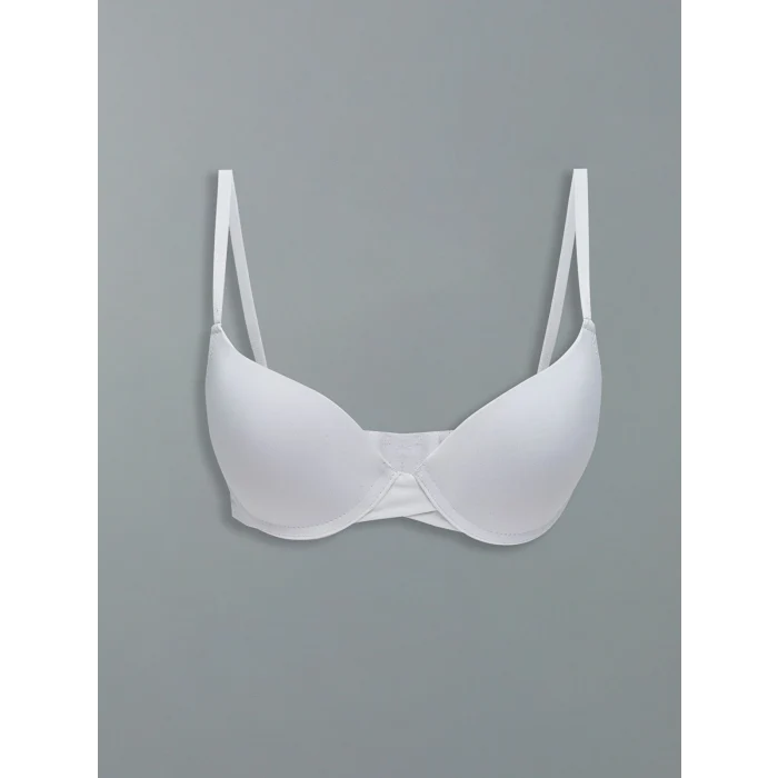 LCW DREAM Beyaz Balenli Dolgusuz Düz Tişört Sütyen