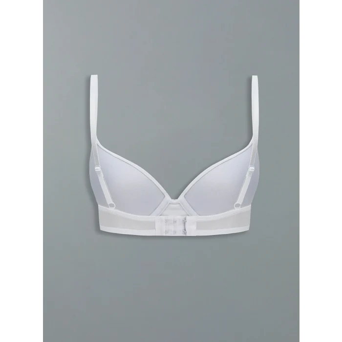 LCW DREAM Beyaz Balenli Dolgusuz Düz Tişört Sütyen