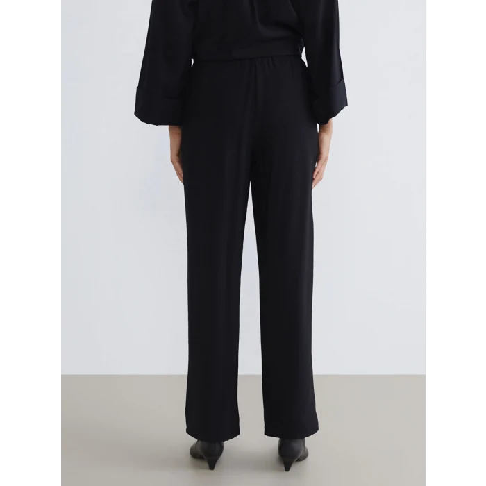 LCW Vision Siyah Beli Lastikli Geniş Paça Kadın Pantolon