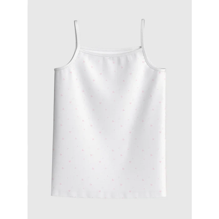 LCW Kids Ekru Baskılı Kız Çocuk Atlet 2li