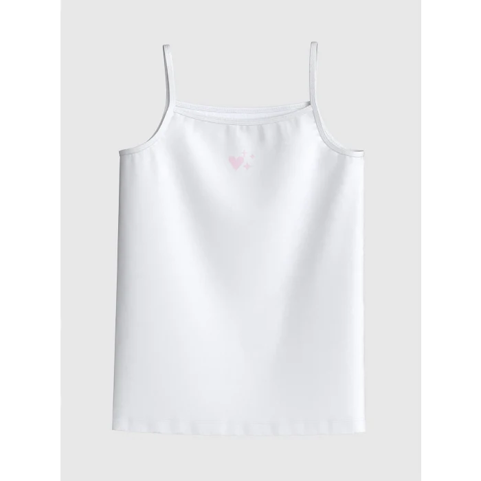 LCW Kids Ekru Baskılı Kız Çocuk Atlet 2li