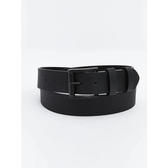 LCW ACCESSORIES Siyah Deri Görünümlü Erkek Kemer