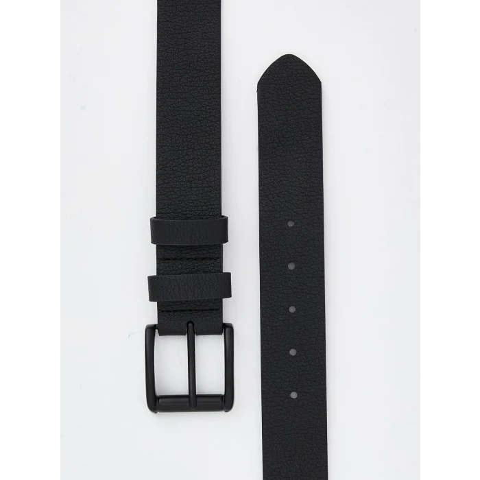 LCW ACCESSORIES Siyah Deri Görünümlü Erkek Kemer