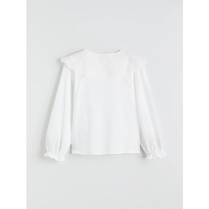 LCW Kids Ekru Bebe Yaka Kız Çocuk Gömlek