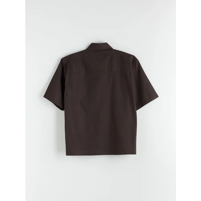 LCW Vision Kahverengi Rahat Kalıp Kısa Kollu Erkek Gömlek