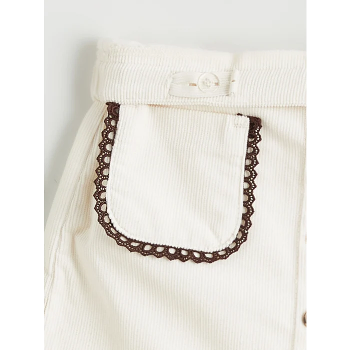 LCW Kids Ekru Kız Çocuk Şort Etek ve Külotlu Çorap 2li