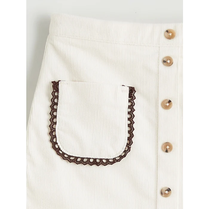 LCW Kids Ekru Kız Çocuk Şort Etek ve Külotlu Çorap 2li