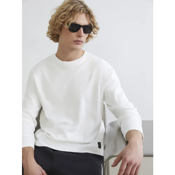 XSIDE Ekru Bisiklet Yaka Erkek Sweatshirt