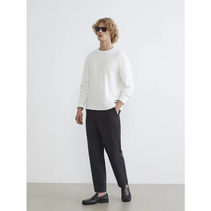 XSIDE Ekru Bisiklet Yaka Erkek Sweatshirt