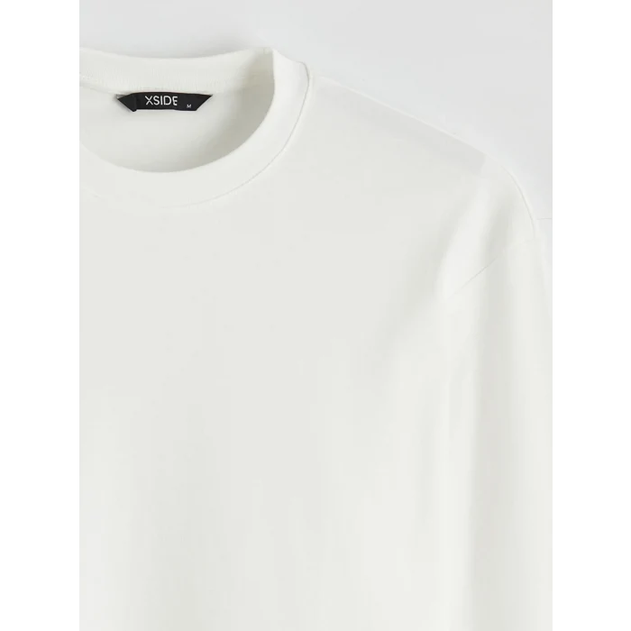 XSIDE Ekru Bisiklet Yaka Erkek Sweatshirt