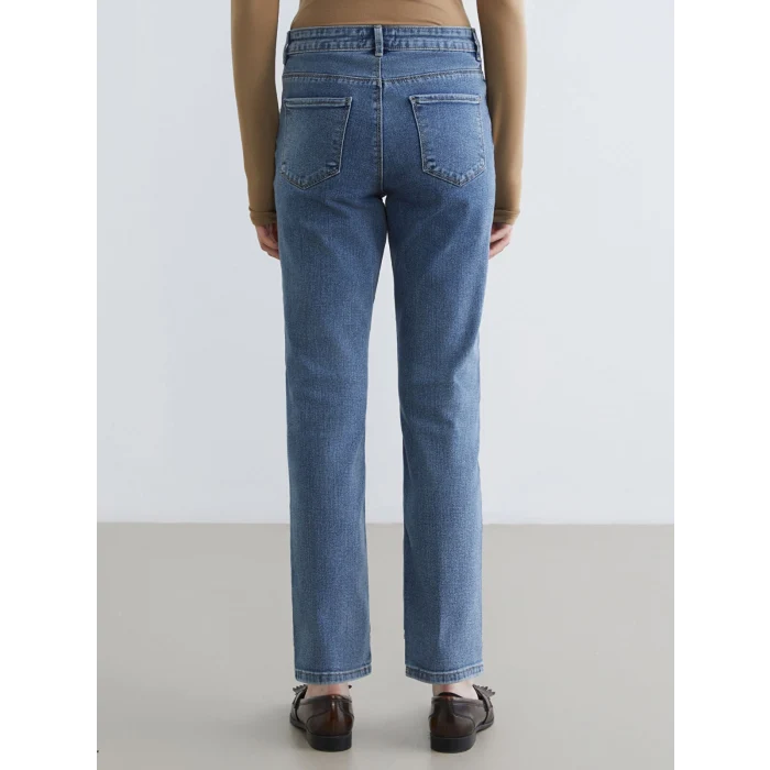 LCWAIKIKI Classic İndigo Yüksek Bel Slim Fit Kadın Jean Pantolon