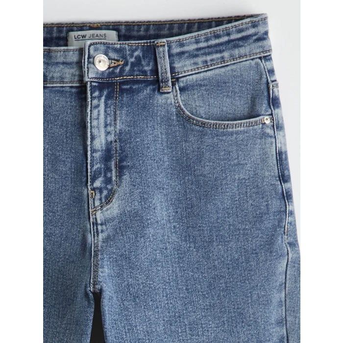 LCWAIKIKI Classic İndigo Yüksek Bel Slim Fit Kadın Jean Pantolon