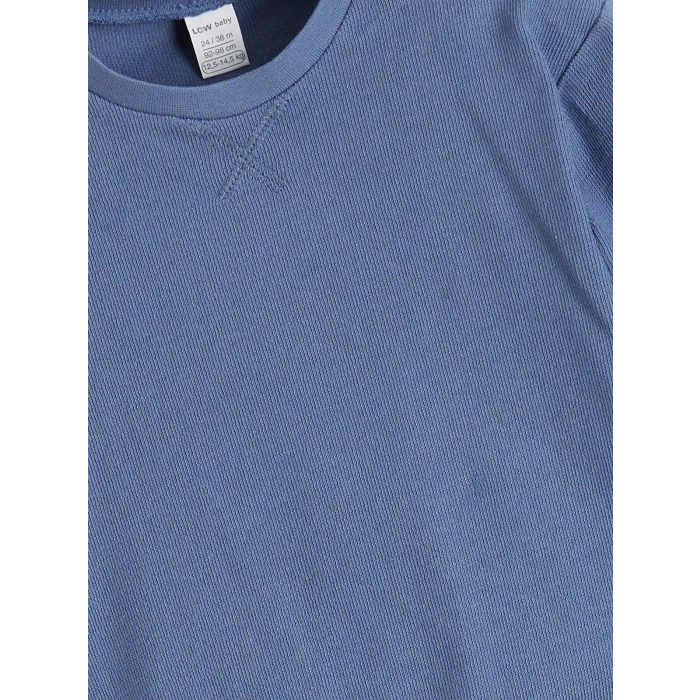 LCW baby Mavi Basic Erkek Bebek Sweatshirt ve Eşofman Altı