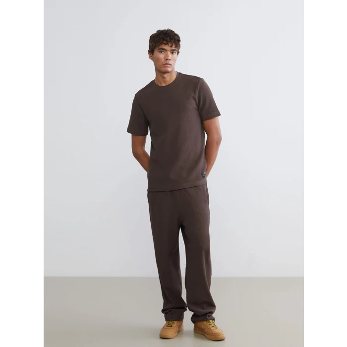 XSIDE Kahverengi Bisiklet Yaka Erkek Tişört