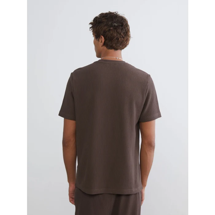 XSIDE Kahverengi Bisiklet Yaka Erkek Tişört