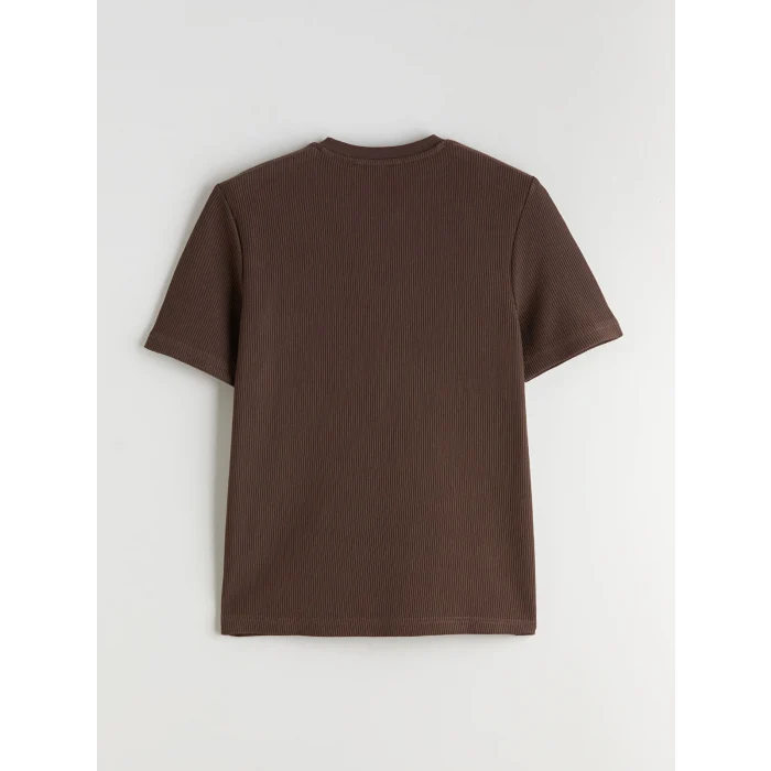 XSIDE Kahverengi Bisiklet Yaka Erkek Tişört