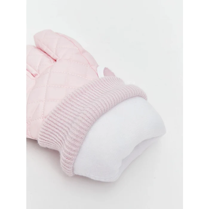 LCW Kids Pembe Desenli Kız Çocuk Kar Eldiveni