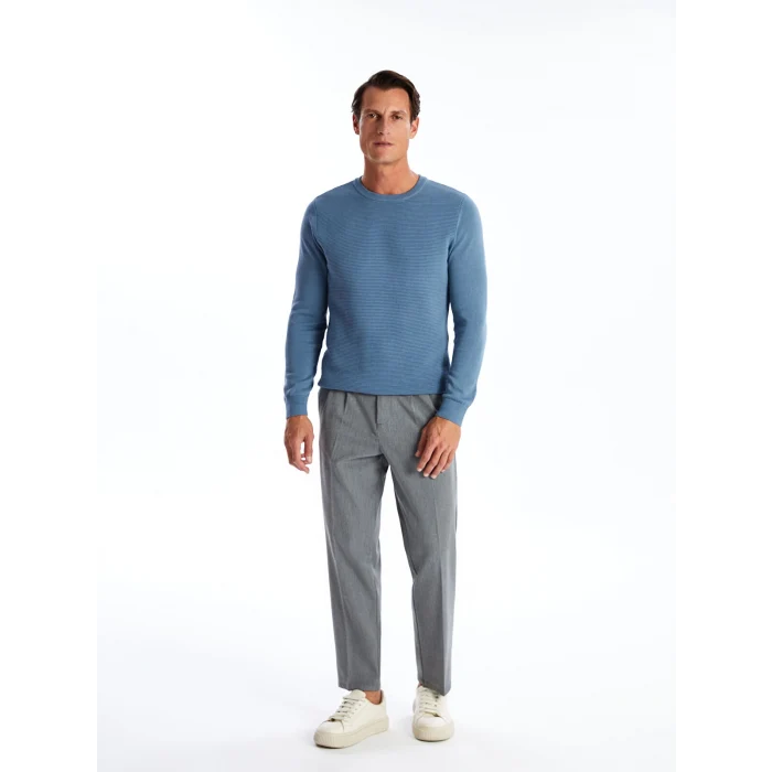 LCWAIKIKI Classic Mavi Bisiklet Yaka Erkek Triko Kazak