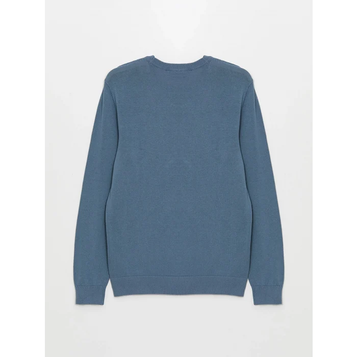 LCWAIKIKI Classic Mavi Bisiklet Yaka Erkek Triko Kazak