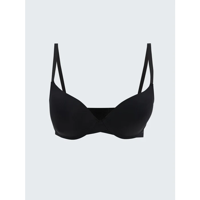 LCW DREAM Siyah Balenli Dolgusuz Düz Tişört Sütyen