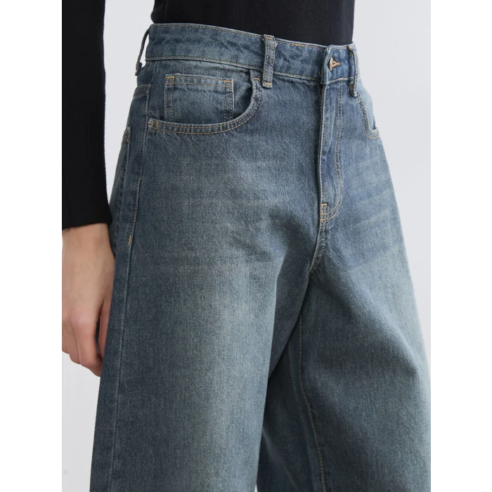 LCW Jeans İndigo Barrel Fit Kadın Jean Pantolon