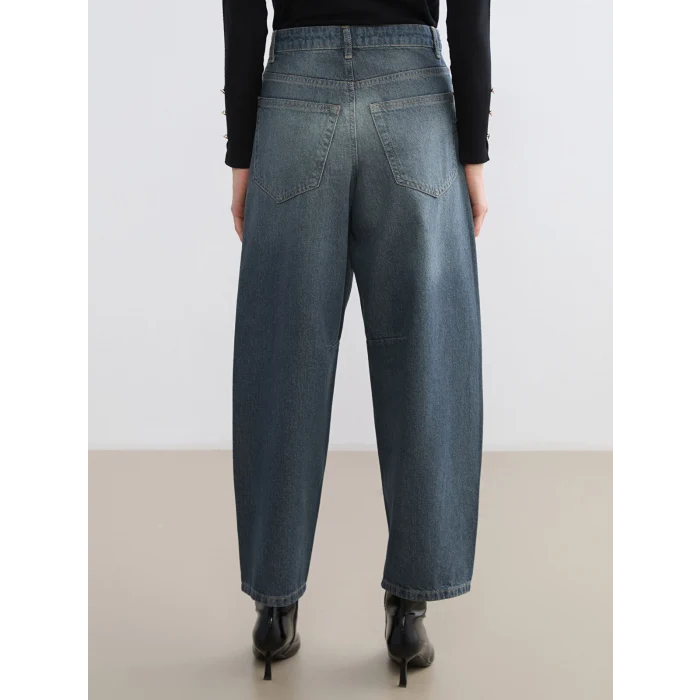 LCW Jeans İndigo Barrel Fit Kadın Jean Pantolon