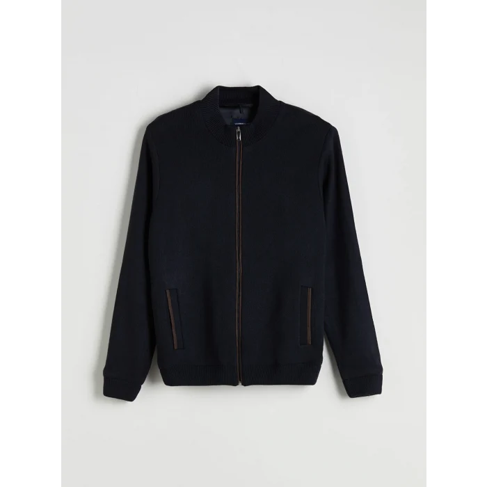 LCWAIKIKI Classic Lacivert Standart Kalıp Kolej Yaka Erkek Triko Hırka