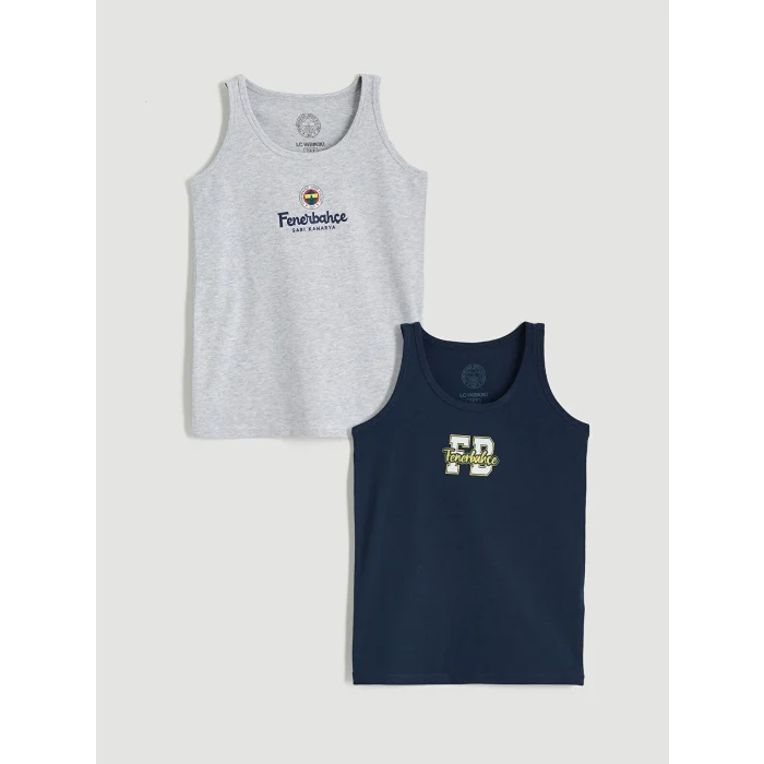 LCW Kids Lacivert Bisiklet Yaka Fenerbahçe Baskılı Erkek Çocuk Atlet 2li