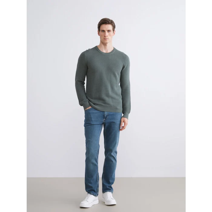 LCWAIKIKI Classic Yeşil Bisiklet Yaka Erkek Triko Kazak