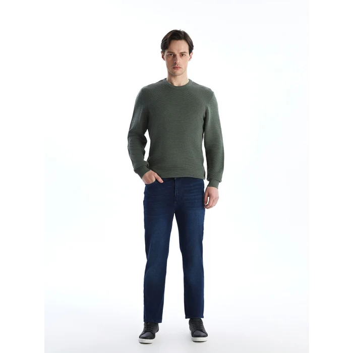 LCWAIKIKI Classic Yeşil Bisiklet Yaka Erkek Triko Kazak