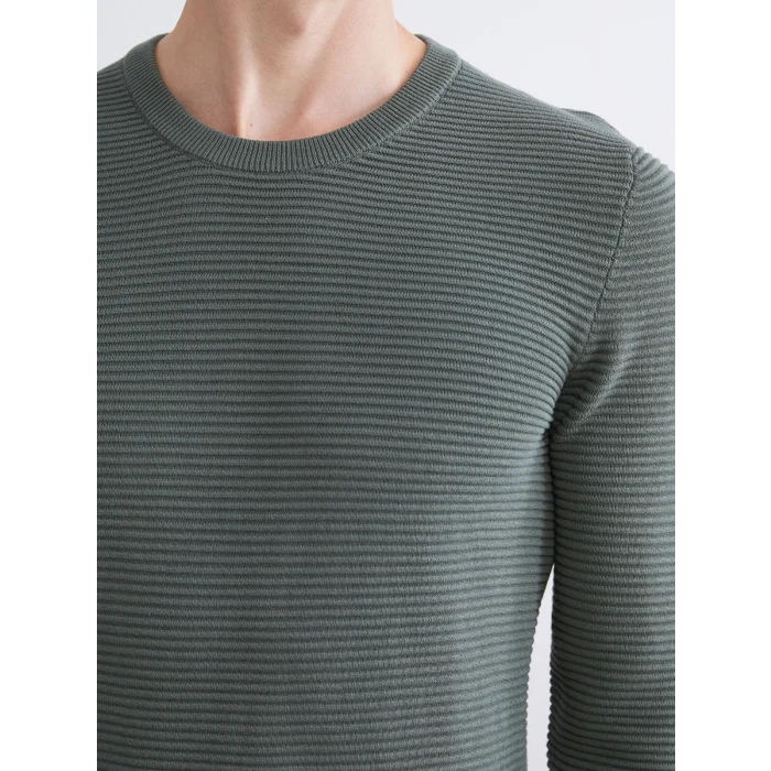 LCWAIKIKI Classic Yeşil Bisiklet Yaka Erkek Triko Kazak