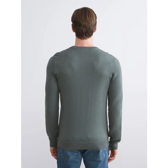 LCWAIKIKI Classic Yeşil Bisiklet Yaka Erkek Triko Kazak