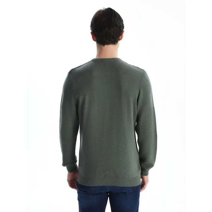 LCWAIKIKI Classic Yeşil Bisiklet Yaka Erkek Triko Kazak