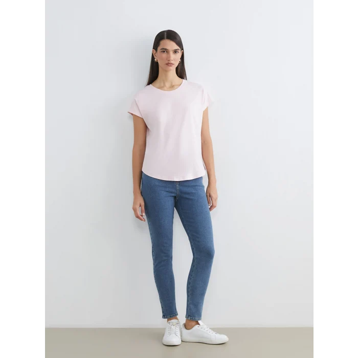 LCWAIKIKI Classic İndigo Yüksek Bel Slim Mom Kadın Jean Pantolon