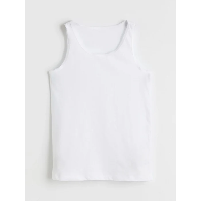 LCW Kids Beyaz Bisiklet Yaka Kız Çocuk Atlet 2li