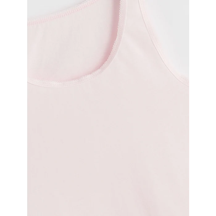 LCW Kids Beyaz Bisiklet Yaka Kız Çocuk Atlet 2li