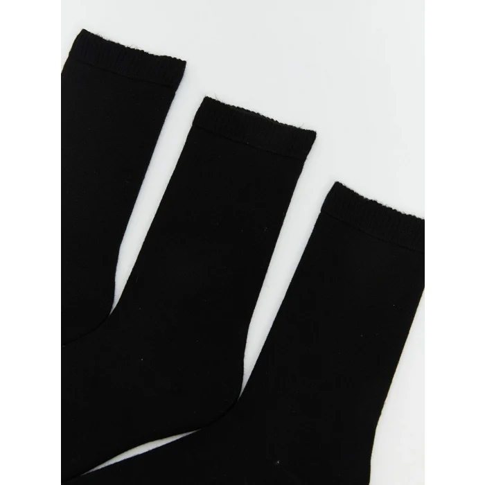 LCW ACCESSORIES Siyah Rahat Lastikli Dikişsiz Bambu Erkek Çorap 3lü