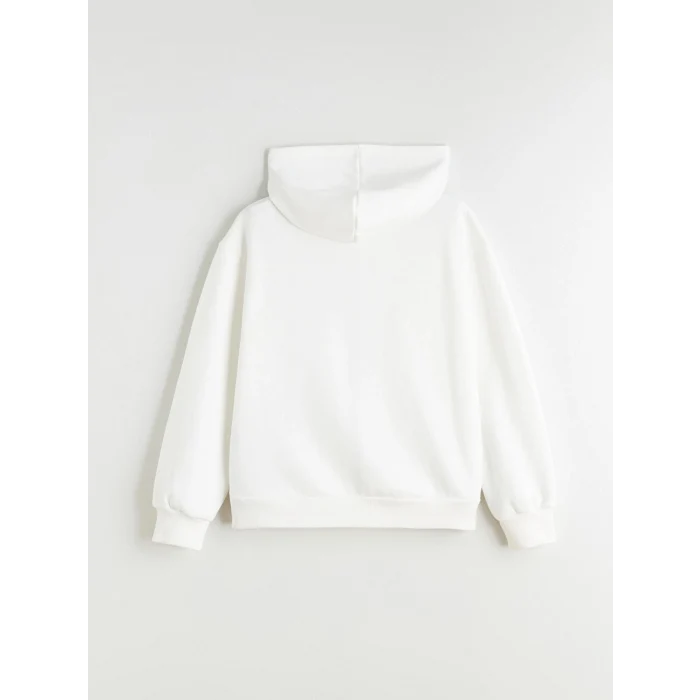 LCW Kids Ekru Kapüşonlu Kız Çocuk Kalın Sweatshirt