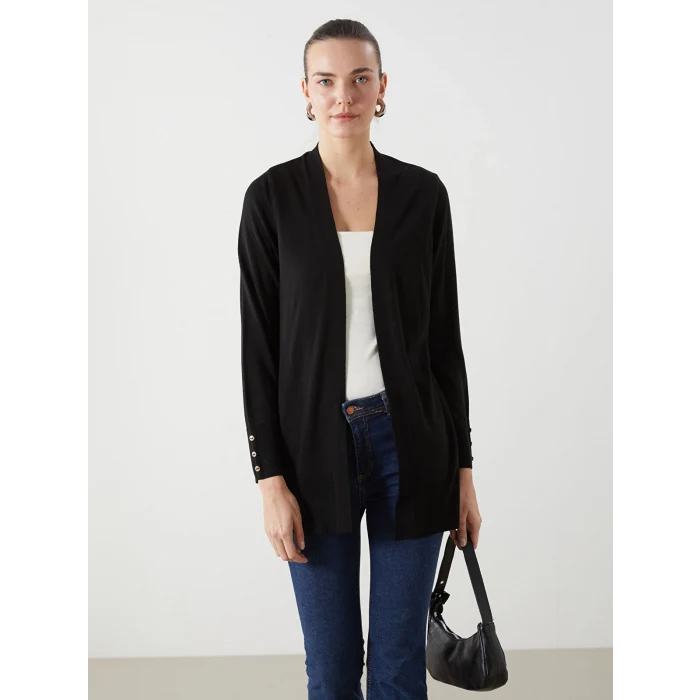 LCWAIKIKI Classic Siyah Şal Yaka Kadın Triko Hırka