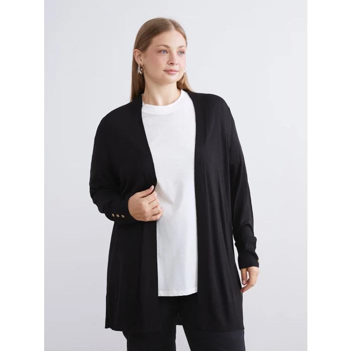 LCWAIKIKI Classic Siyah Şal Yaka Kadın Triko Hırka