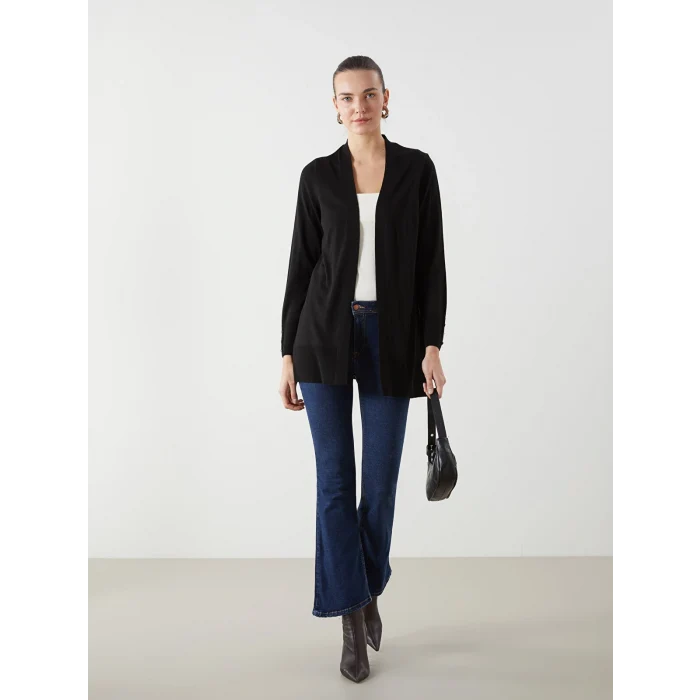 LCWAIKIKI Classic Siyah Şal Yaka Kadın Triko Hırka