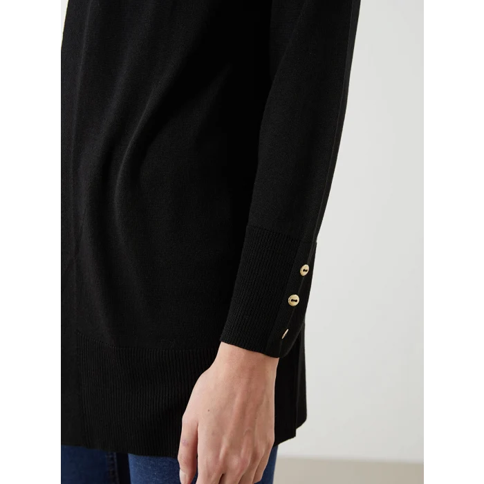 LCWAIKIKI Classic Siyah Şal Yaka Kadın Triko Hırka