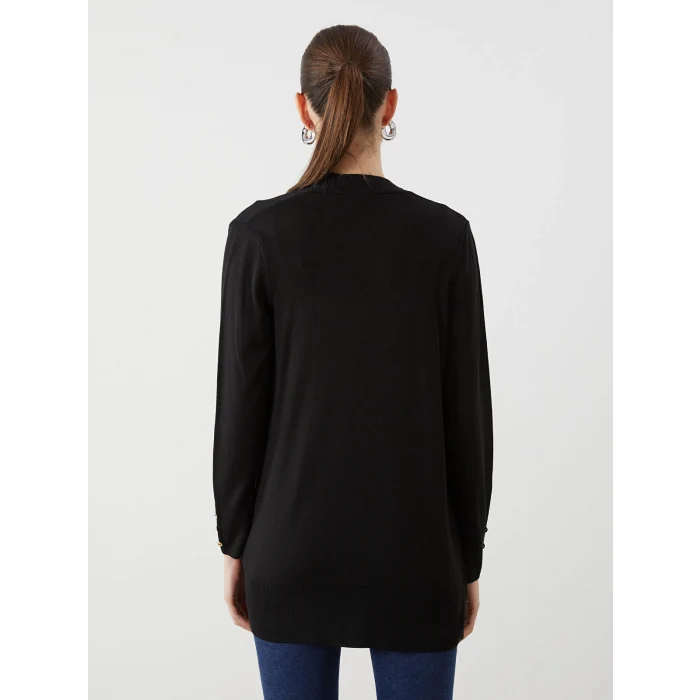 LCWAIKIKI Classic Siyah Şal Yaka Kadın Triko Hırka