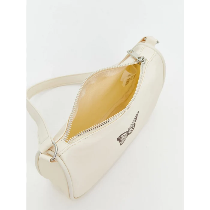 LCW ACCESSORIES Ekru Kelebek Baskılı Kız Çocuk Kol Çantası