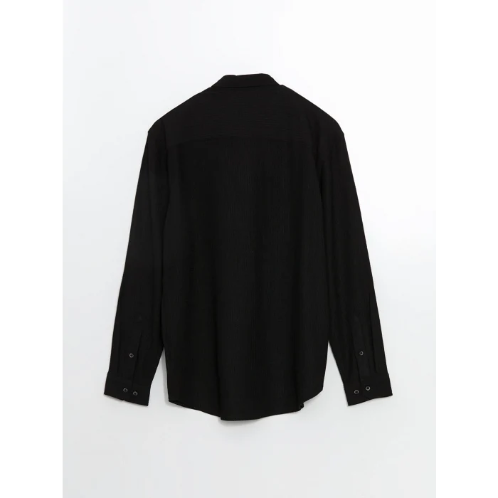 LCW Vision Siyah Regular Fit Uzun Kollu Erkek Gömlek