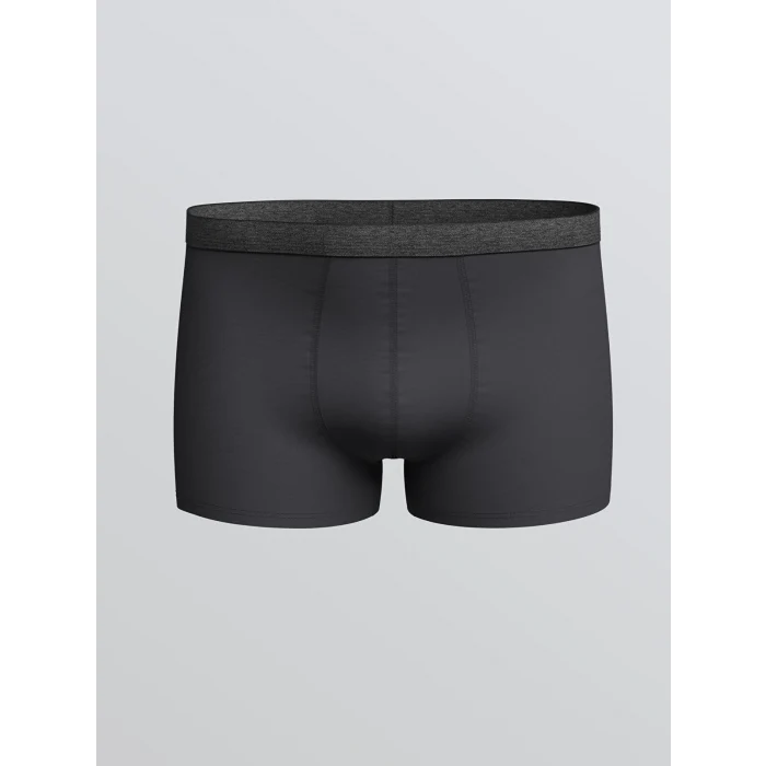 LC WAIKIKI Antrasit Standart Kalıp Pamuklu Esnek Erkek Boxer 3lü