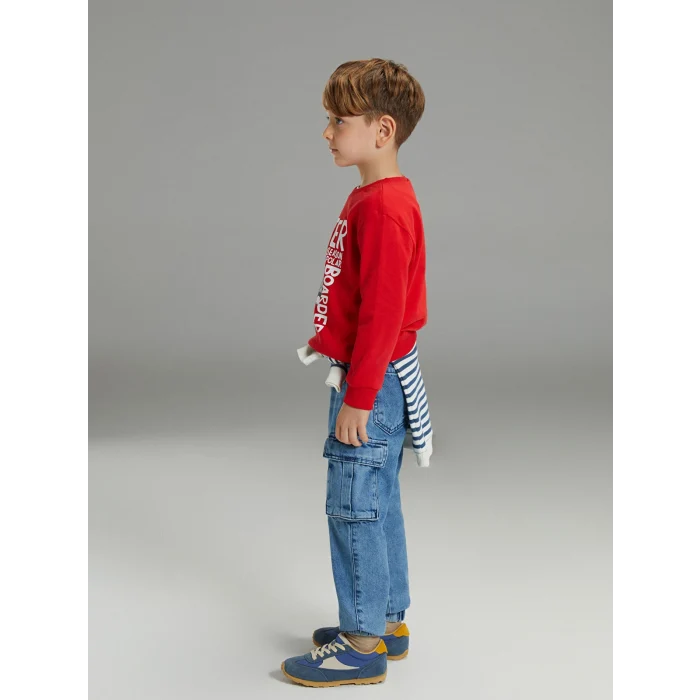 LCW Kids İndigo Beli Lastikli Erkek Çocuk Jogger Jean Pantolon