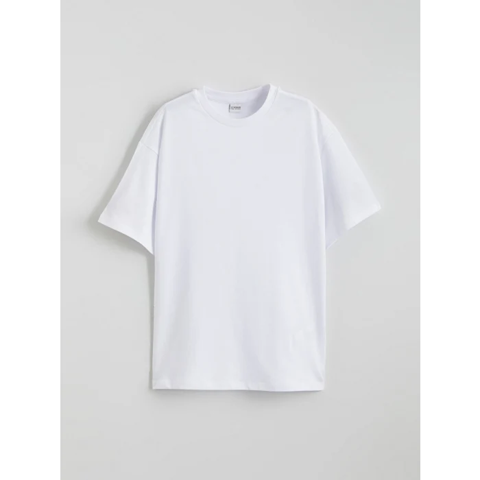 LCW Kids Beyaz Bisiklet Yaka Basic Kız Çocuk Tişört