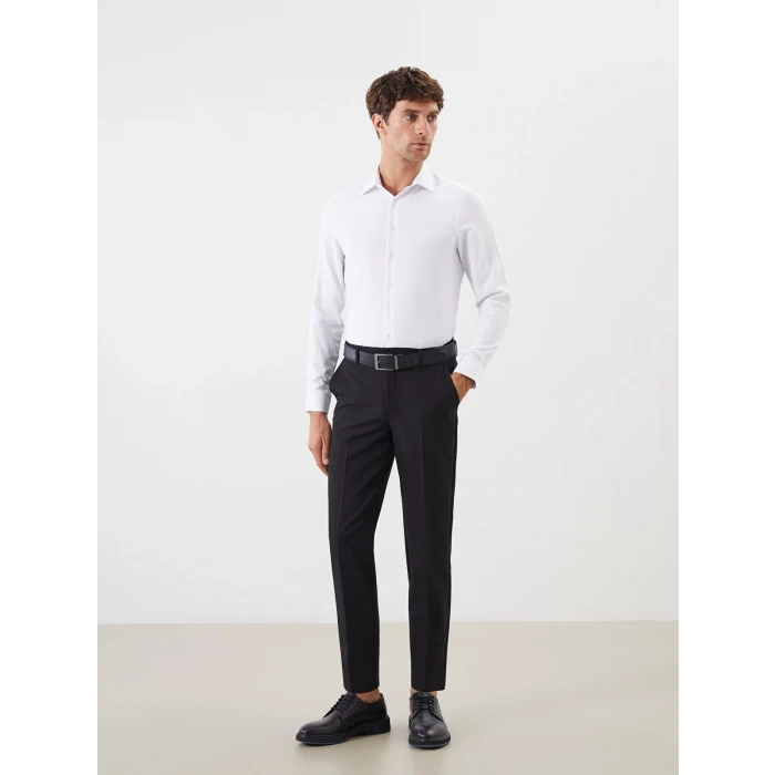 LCW BUSINESS Beyaz Büyük Beden Slim Fit Uzun Kollu Oxford Erkek Gömlek