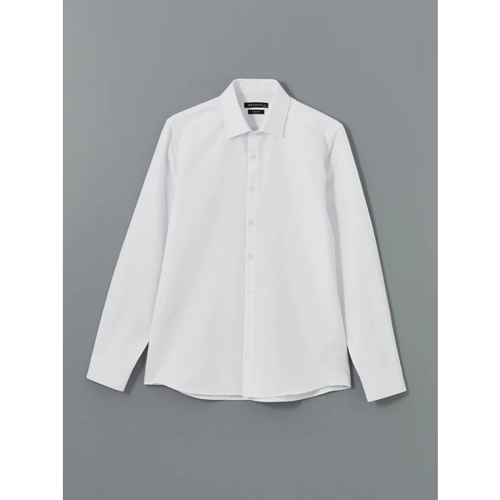 LCW BUSINESS Beyaz Büyük Beden Slim Fit Uzun Kollu Oxford Erkek Gömlek